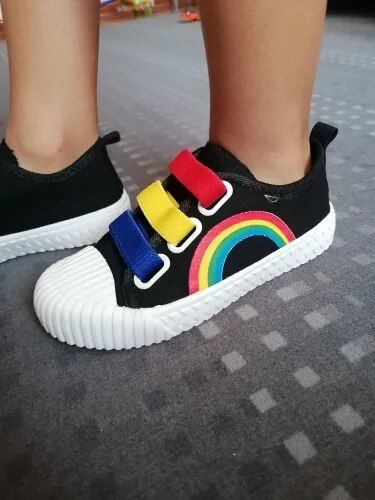 Customer photo review of Rainbow Print Casual Canvas Sneakers