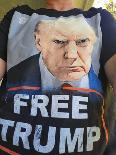 Customer photo review of Trump Mugshot T-Shirt