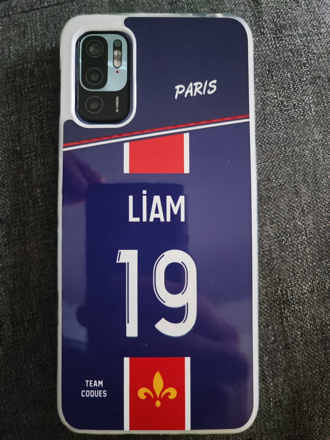 Customer photo review of Coque foot PARIS SG Domicile 1 personnalisable - TEAMCOQUES