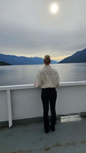 Customer photo review of Wifey Quarter Zip Sweatshirt - Champagne