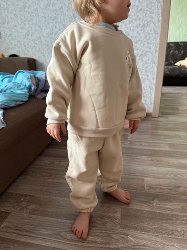 Customer photo review of Warm Embroidered Patch Jogger Set