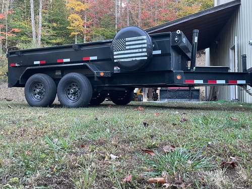 Customer photo review of Bigfoot or Sasquatch American Flag Spare Tire Cover