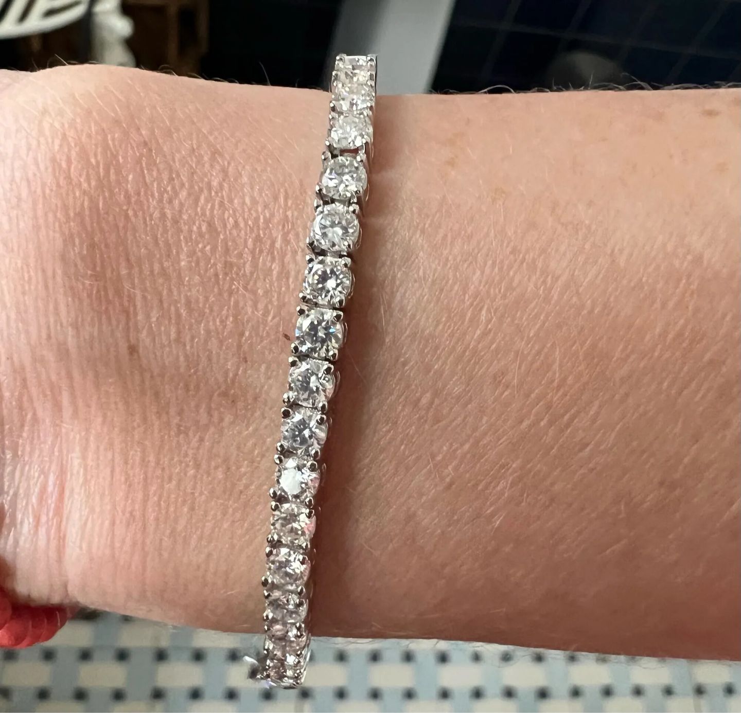 Customer photo review of BOSS BABE TENNIS NECKLACE SET