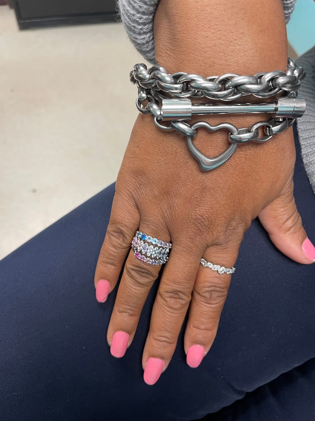Customer photo review of Tabitha Stainless Steel Bar Bangle
