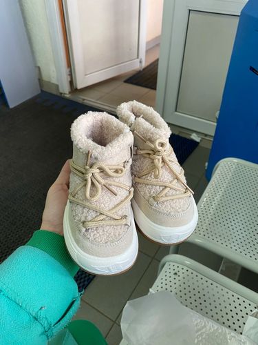 Customer photo review of Fleece Ankle Lace Up Boots