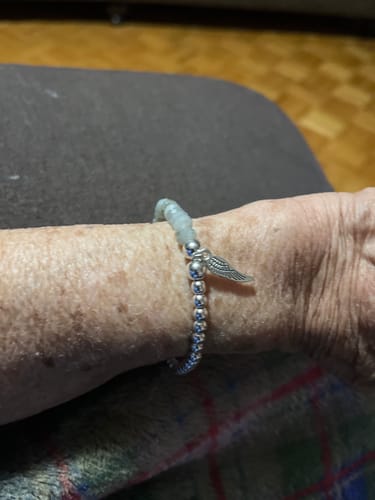 Customer photo review of "Under His Feathered Wing" Bracelet —Labradorite