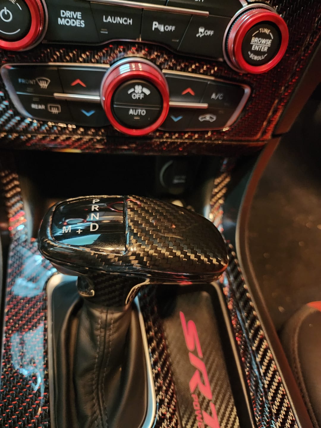 Customer photo review of DynaCarbon™️ Hard Carbon Fiber Gear Shift Knob Cover for Dodge Challenger Charger 2015-2022