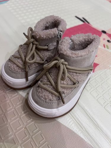 Customer photo review of Fleece Ankle Lace Up Boots