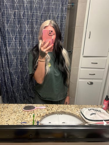 Customer photo review of Hand Tied Weft Hair Extensions 100% Virgin Human Platinum Blonde (#60)