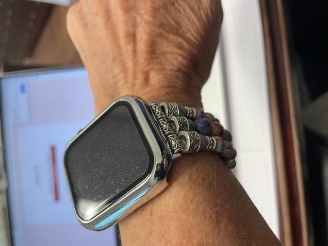 Customer photo review of Intense Jasper Stretch Apple Watch Strap