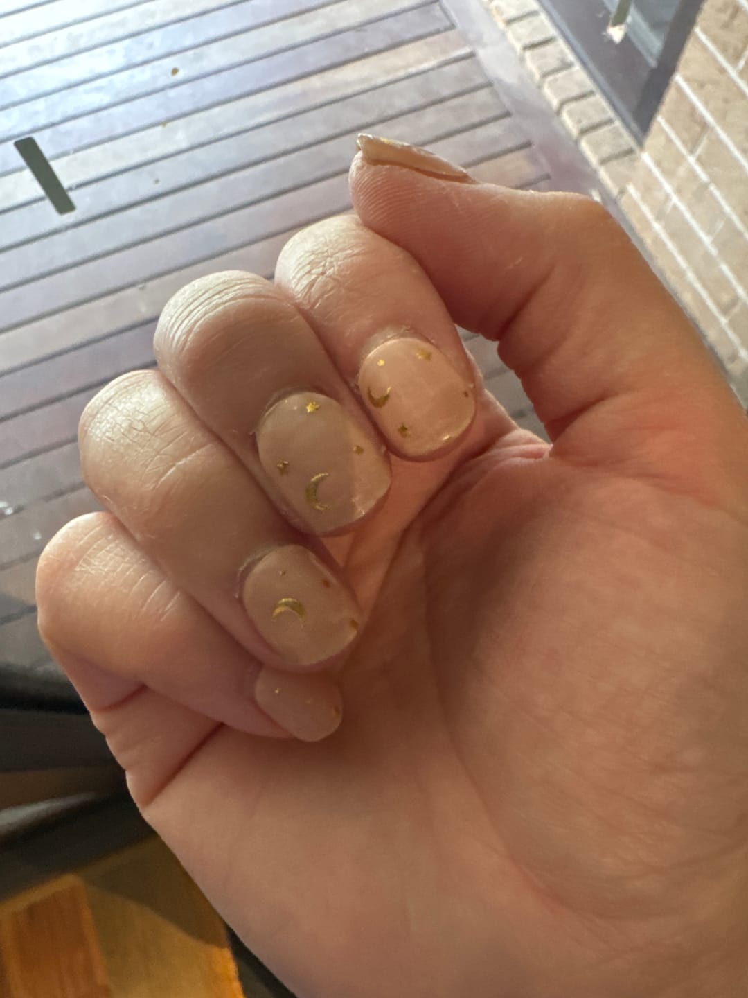 Customer photo review of Gold Moon Stars DIY Semicured Gel Nail Sticker Kit