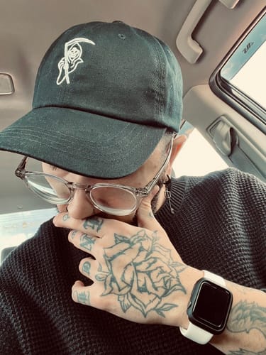 Customer photo review of Dad Hat "REAPER" Black