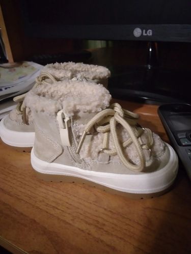 Customer photo review of Fleece Ankle Lace Up Boots