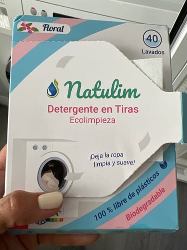 Customer photo review of Eco-Tiras de Detergente 40 lavados Natulim