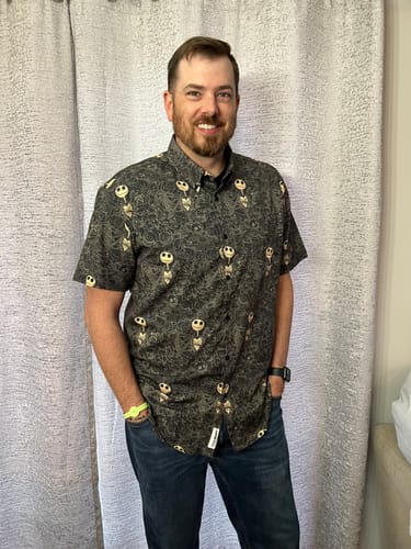 Customer photo review of Disney Tim Burton's The Nightmare Before Christmas "Bone Daddy" – KUNUFLEX Short Sleeve Shirt