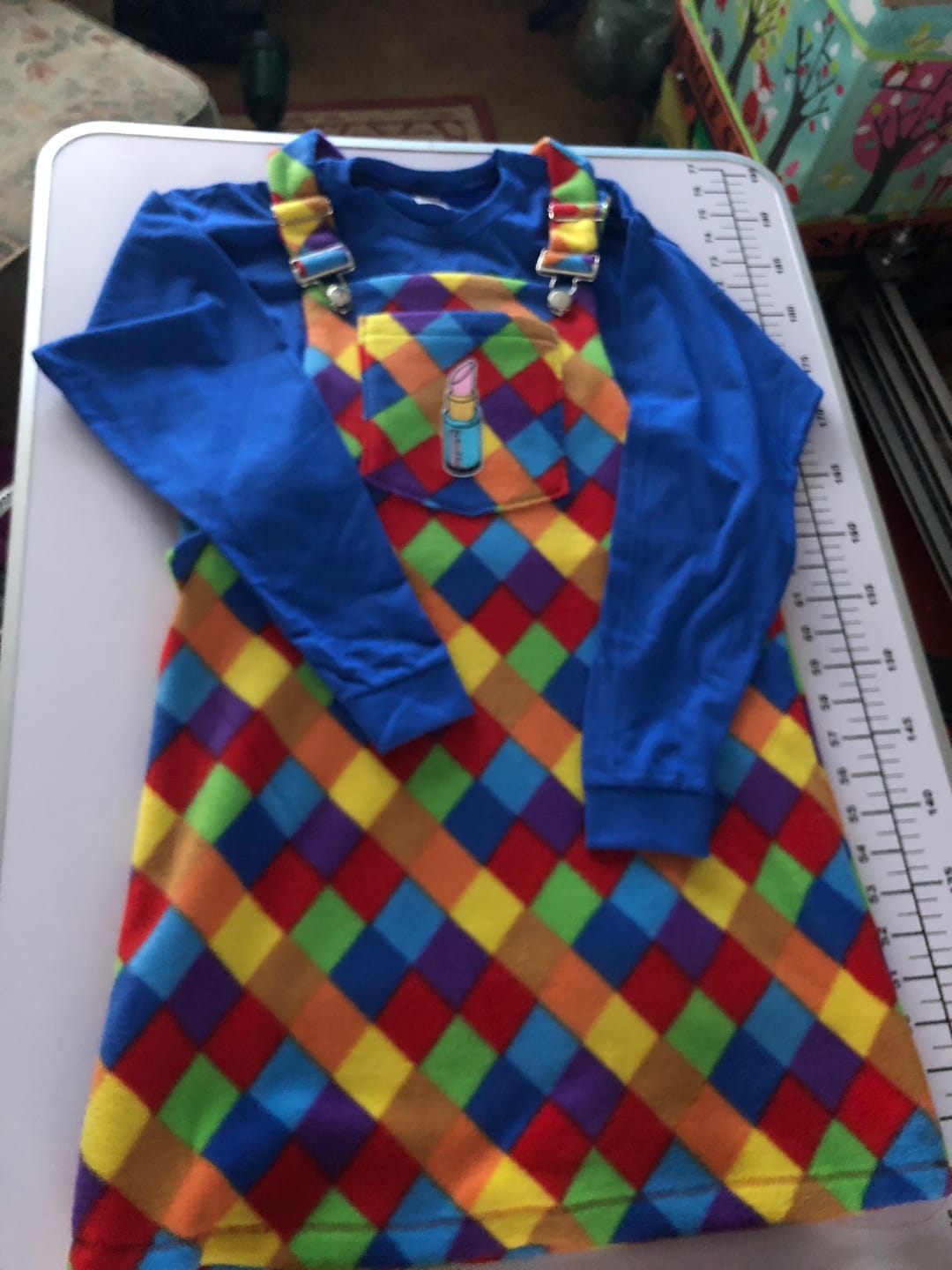 Customer photo review of Multicoloured Squares Anti Pill Polar Fleece Fabric