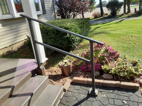 Customer photo review of Indoor/Outdoor Handrail Kit for Stairs 4 Steps