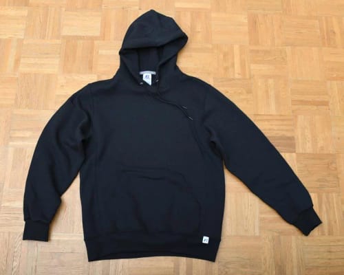 Customer photo review of Vintage Russell Athletic Sweatshirt Mens Medium Black Blank Hoodie