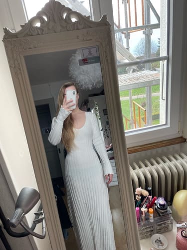 Customer photo review of Sleeved Knit Midi Dress
