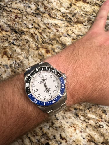 Customer photo review of Oceaneva™ Men's Deep Marine Explorer II 1250M Titanium Watch White Dial