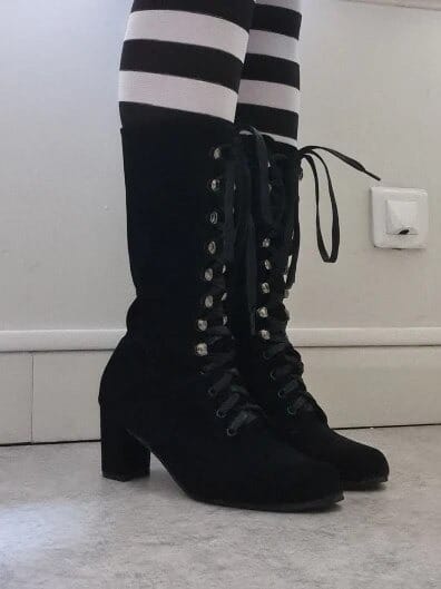 Customer photo review of Steampunk lace-up boots