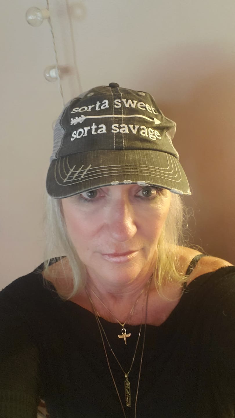 Customer photo review of Sorta Sweet Sorta Savage Trucker Hat