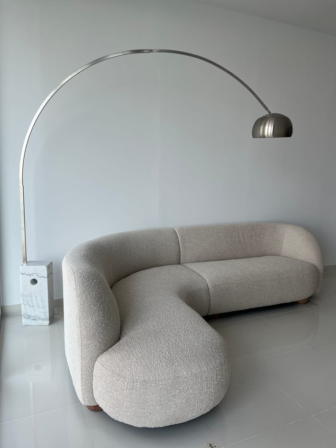 Customer photo review of Arc Lamp With Natural Marble Base Bp0078-C