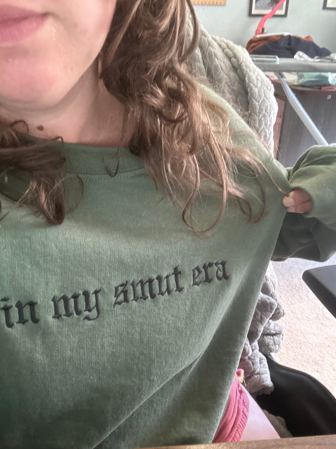 Customer photo review of in my smut era embroidered sweatshirt
