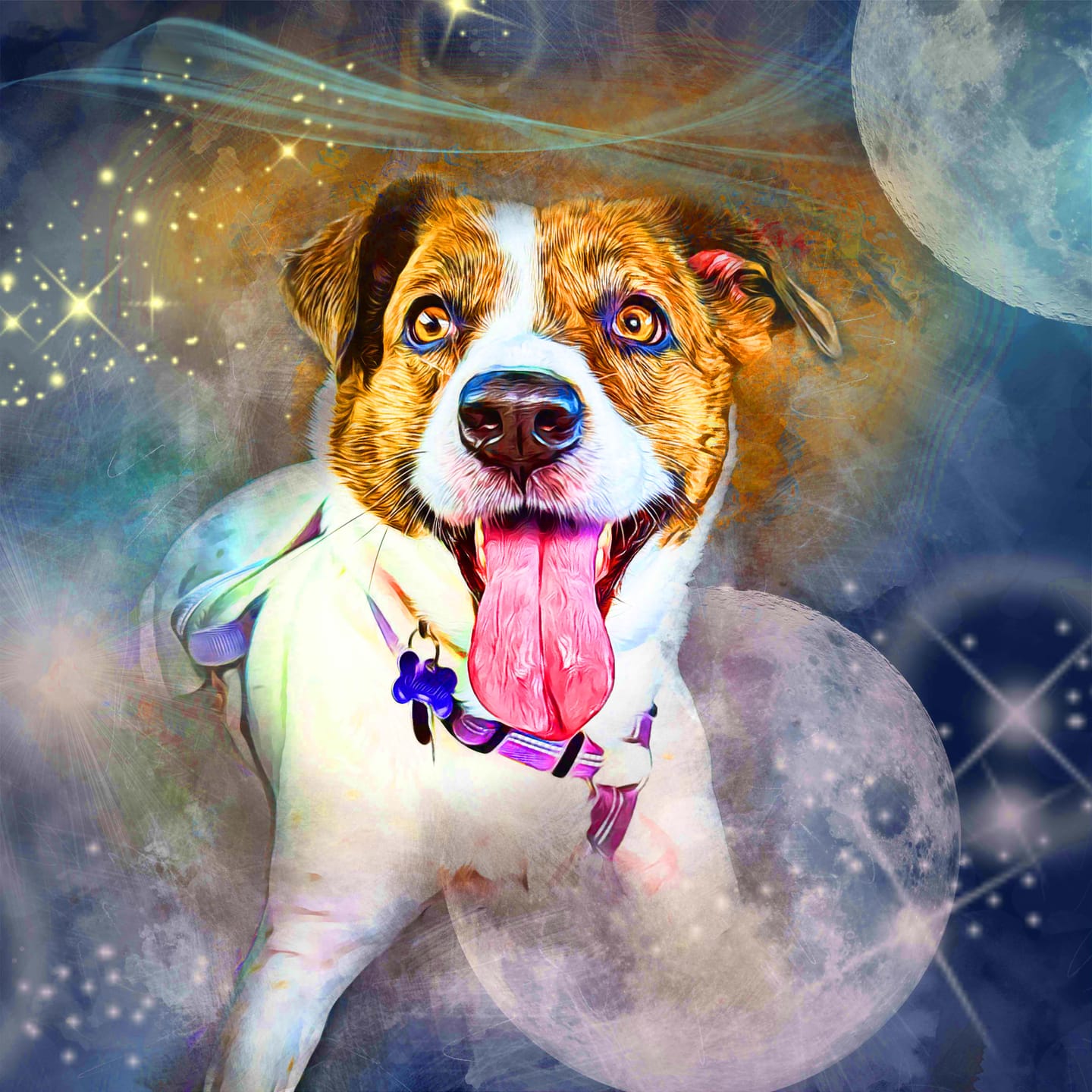 Customer photo review of Watercolor Pet Art - Pet Galaxy (PG)