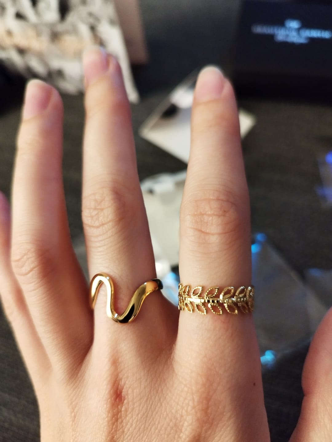 Customer photo review of Summer Bloom Leaf Ring