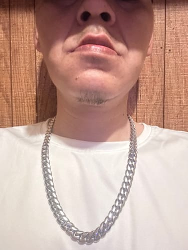 Customer photo review of Sterling Silver Curb Cuban Chain
