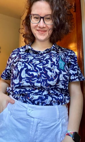 Customer photo review of Nightmare Before Christmas "There Goes My Zero" Women – KUNUFLEX Short Sleeve Shirt