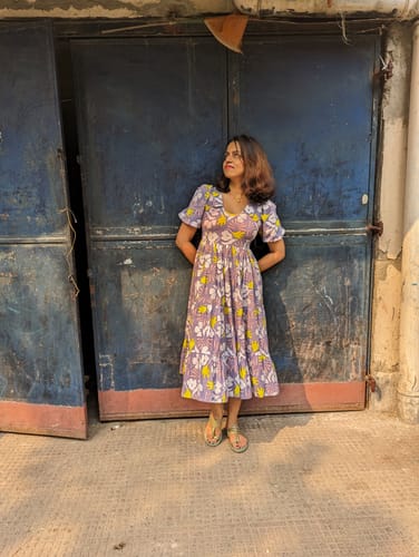 Customer photo review of Slushie Frill Midi Dress