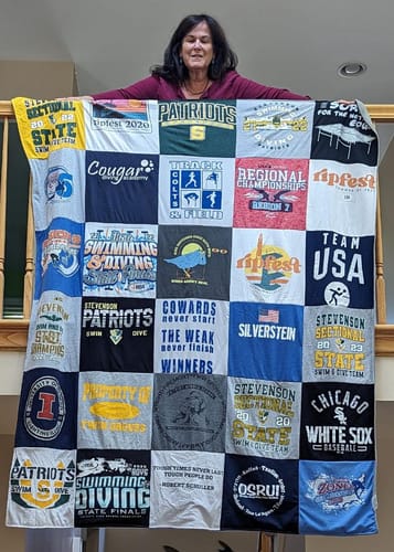 T-shirt quilt featuring stevenson patriots, chicago white sox by Lynn from IL