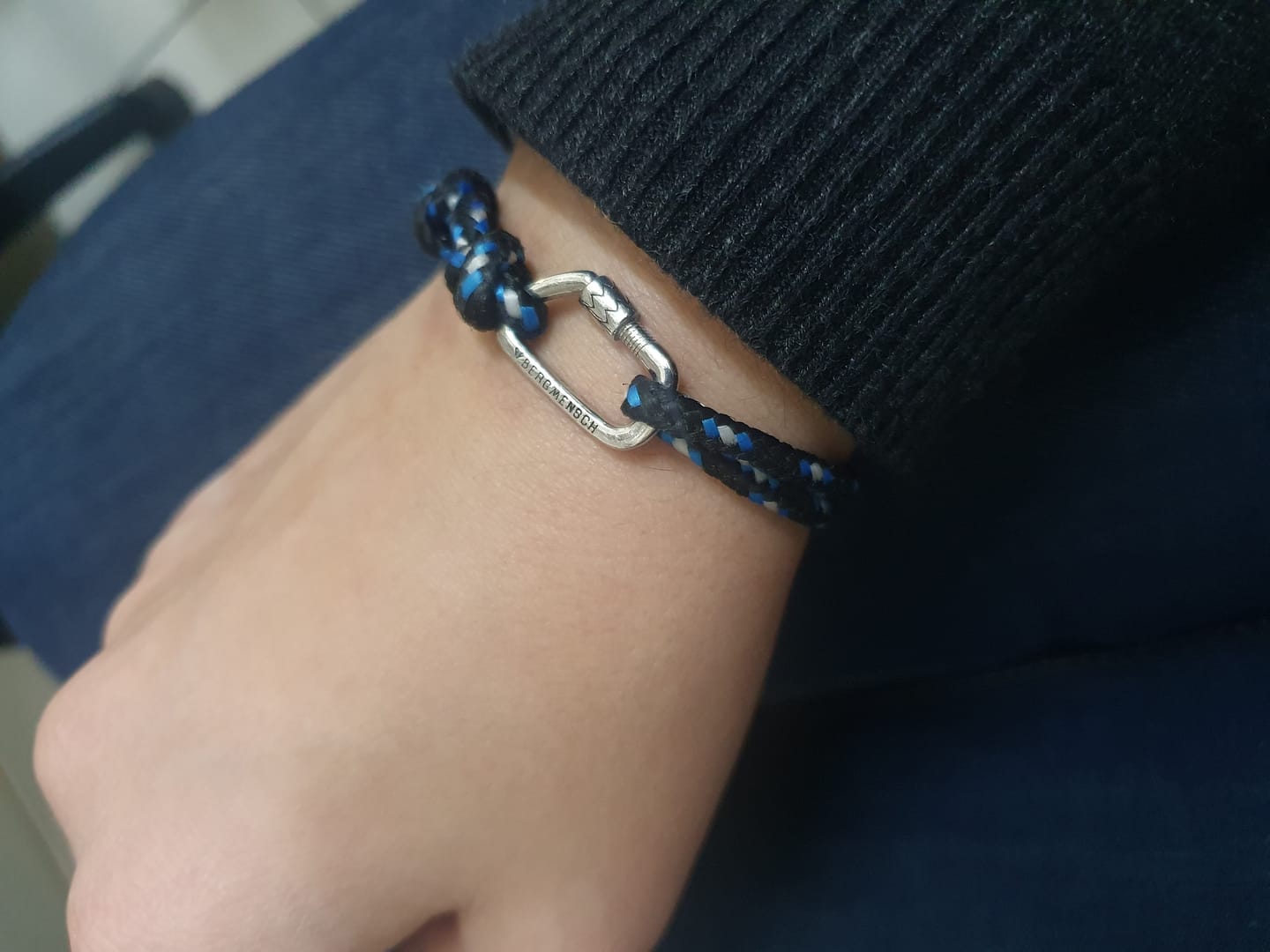 Customer photo review of BERGMENSCH® Karabiner Armband 925 Sterling Silber