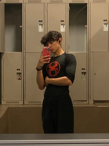 Customer photo review of Morales Web Slinging Compression Shirt