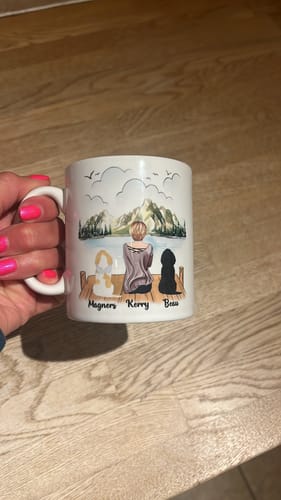 Customer photo review of Girl & Dogs - Life is better with a dog Personalised Mug