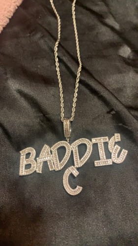 Customer photo review of CUSTOM NAME BADDIE NECKLACE
