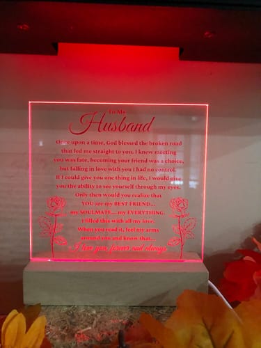 Customer photo review of My Husband "My Everything" Acrylic Plaque
