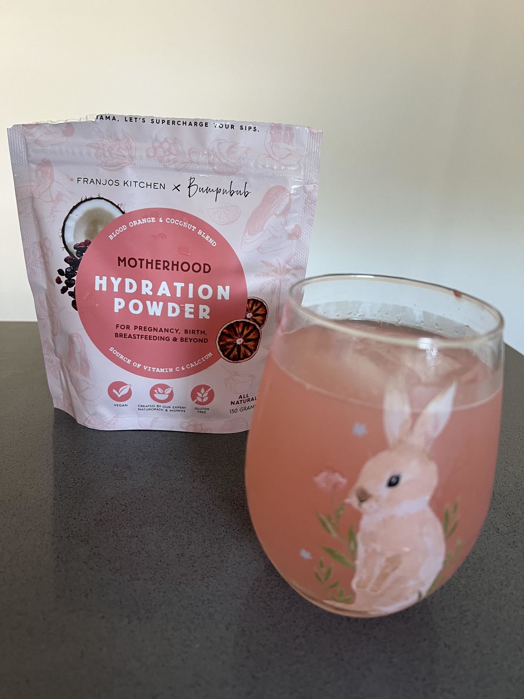 Customer photo review of Motherhood Hydration Powder - Blood Orange