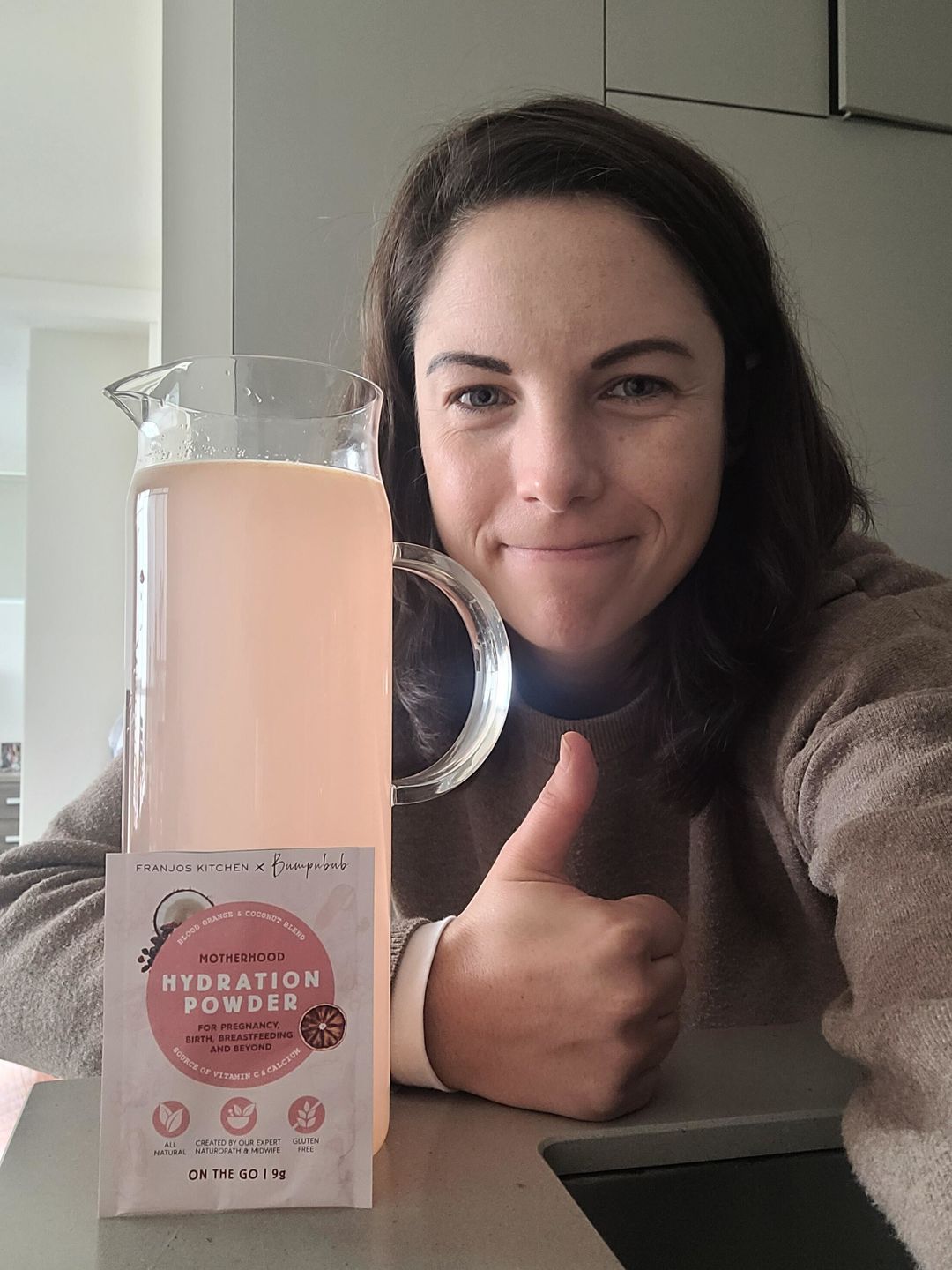 Customer photo review of Motherhood Hydration Powder - Blood Orange