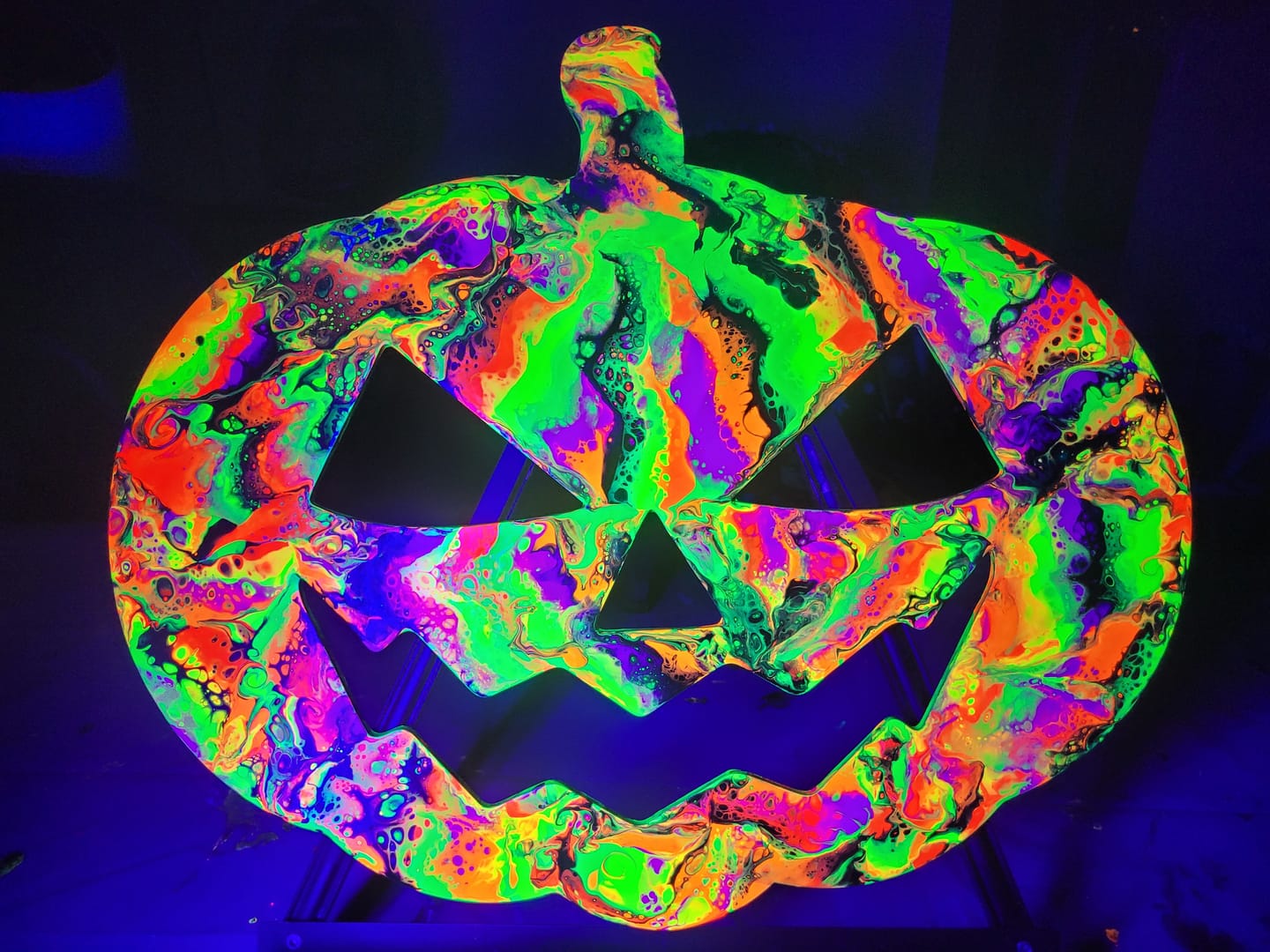 Customer photo review of Unfinished Wood Jack-O-Lantern Shape - Craft - up to 36"