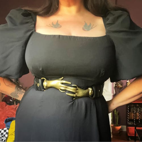 Customer photo review of Victorian Hands Belt in Antique Brass