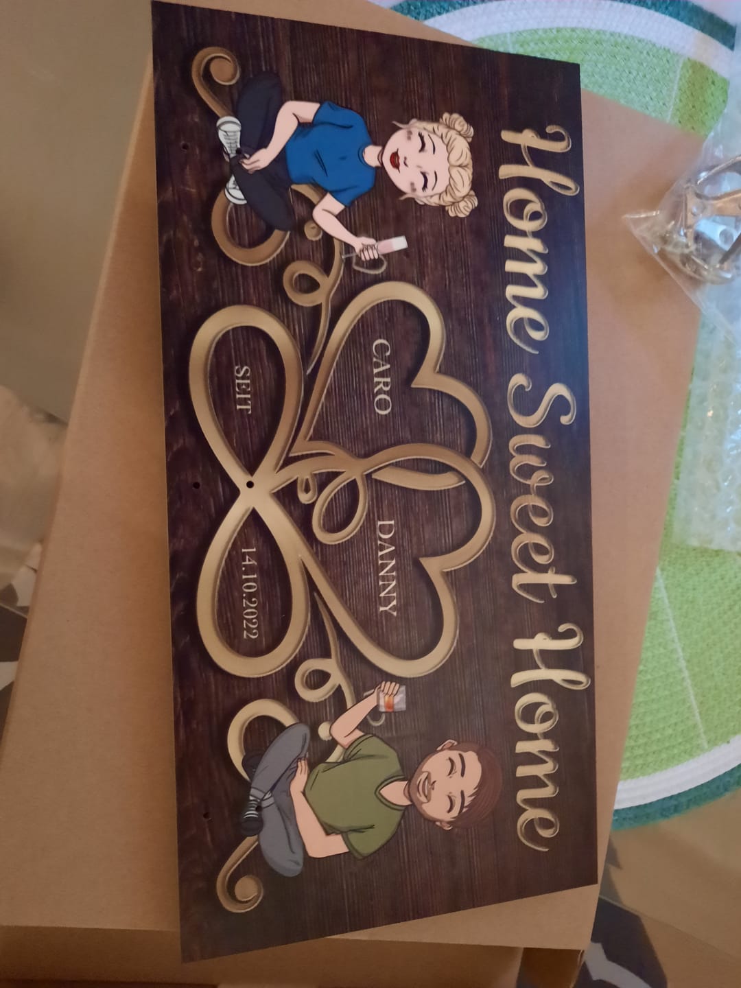Customer photo review of Home sweet home - Paar-Schlüsselbrett