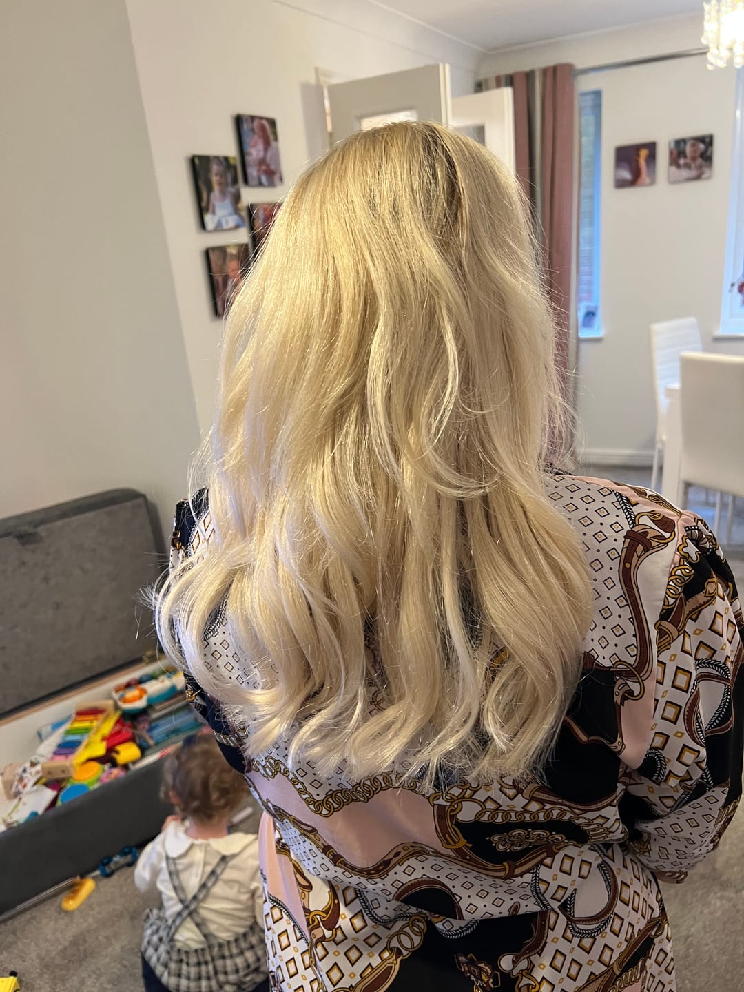 Customer photo review of 14" Seamless Five Piece Clip-in Human Hair Extension (95g)