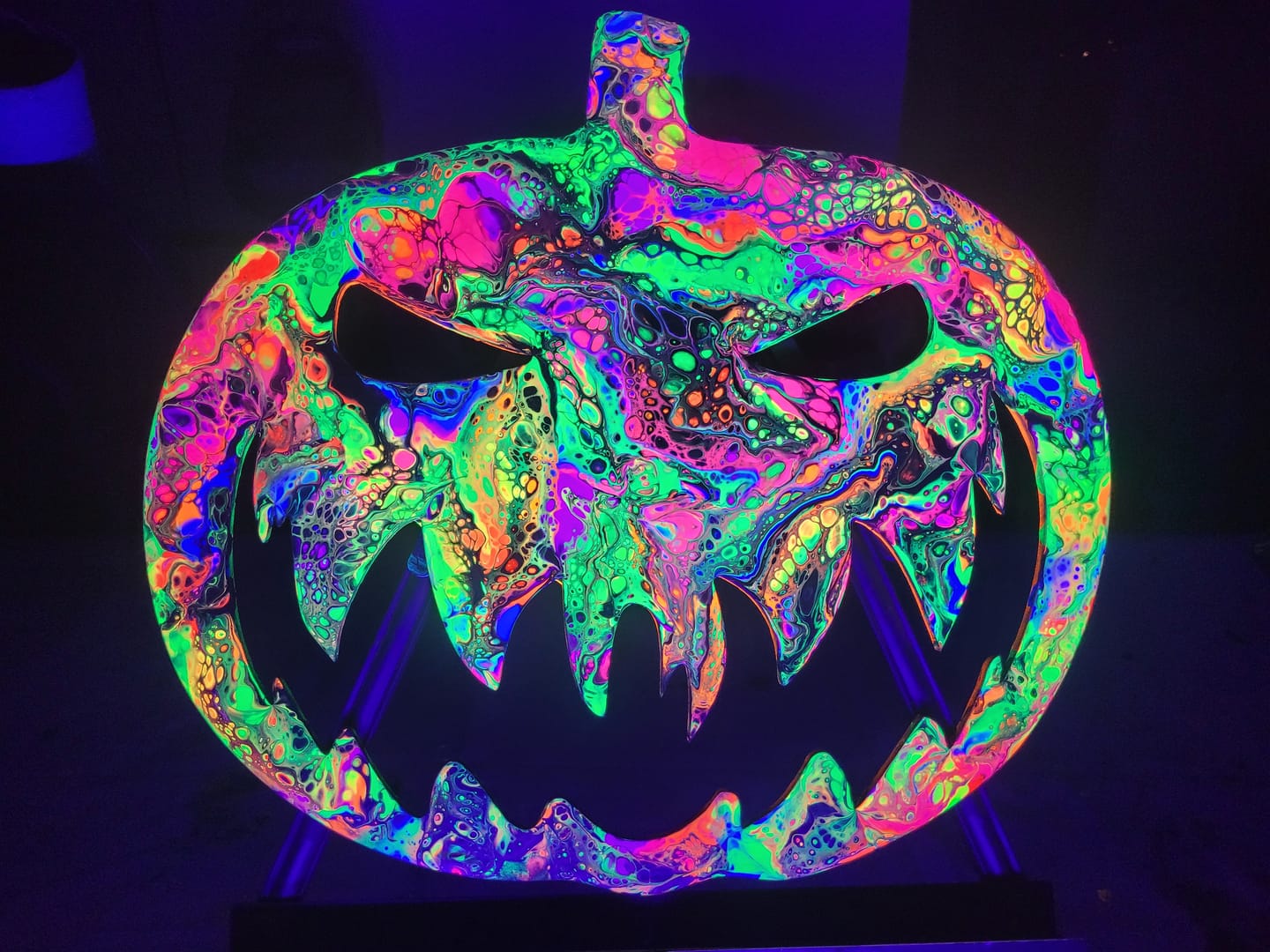 Customer photo review of Unfinished Scary Pumpkin Shape | Craft Cutout | up to 36" DIY