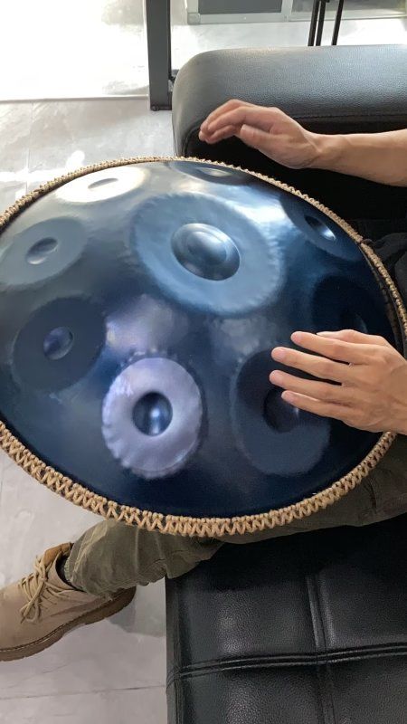 Customer photo review of Cosmos Handpan - Pure Blue 9/10/12 Notes D Minor Tambourine - Gift Set