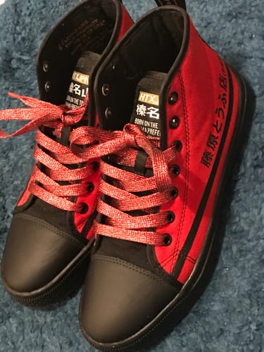 Customer photo review of HTXJPN Fuji2 Red Panda High Top Sneakers