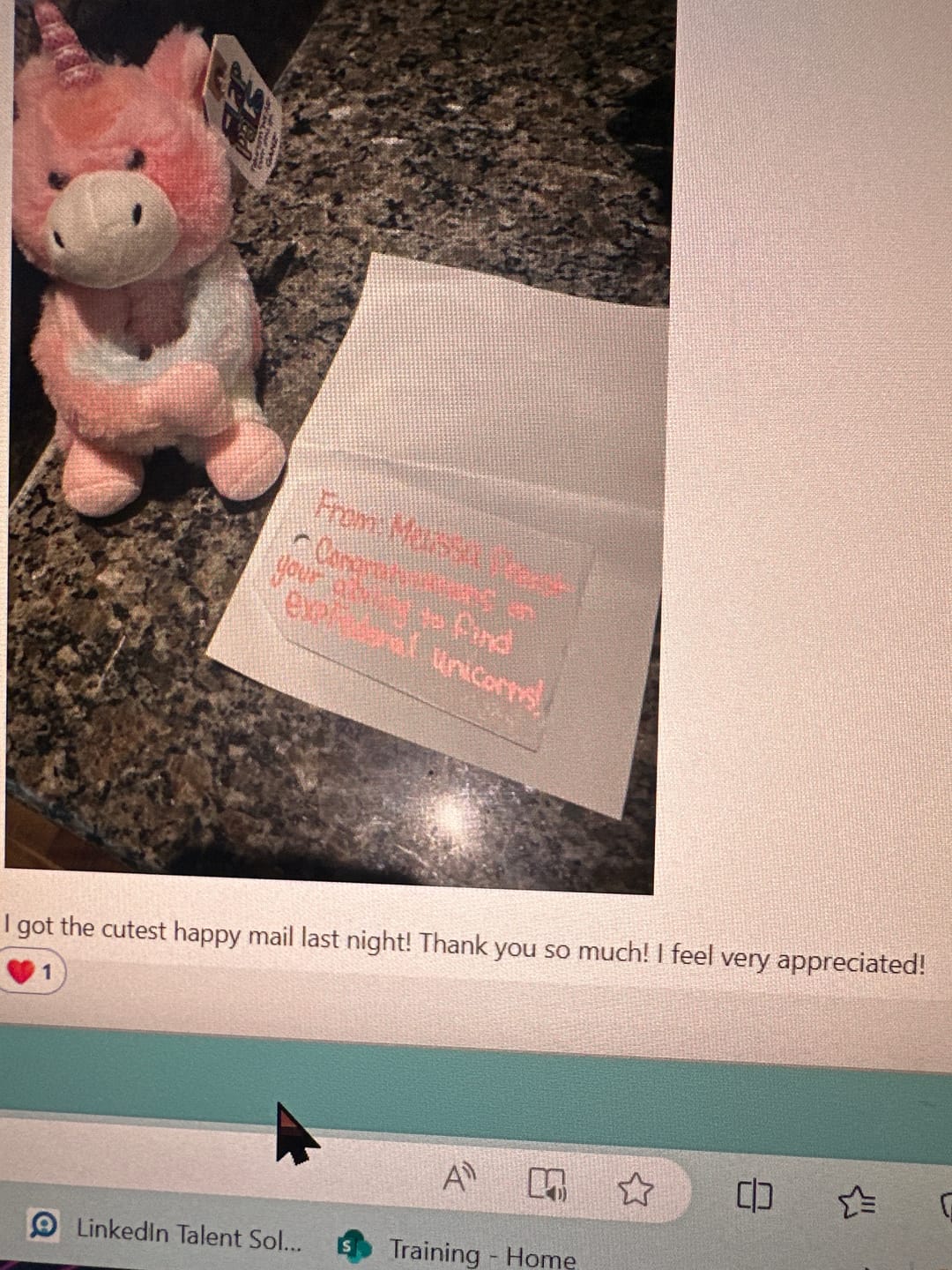 Customer photo review of Slap Pals Unicorn