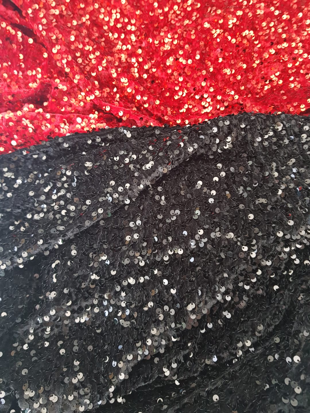 Customer photo review of Heavy Sequin Velvet Fabric